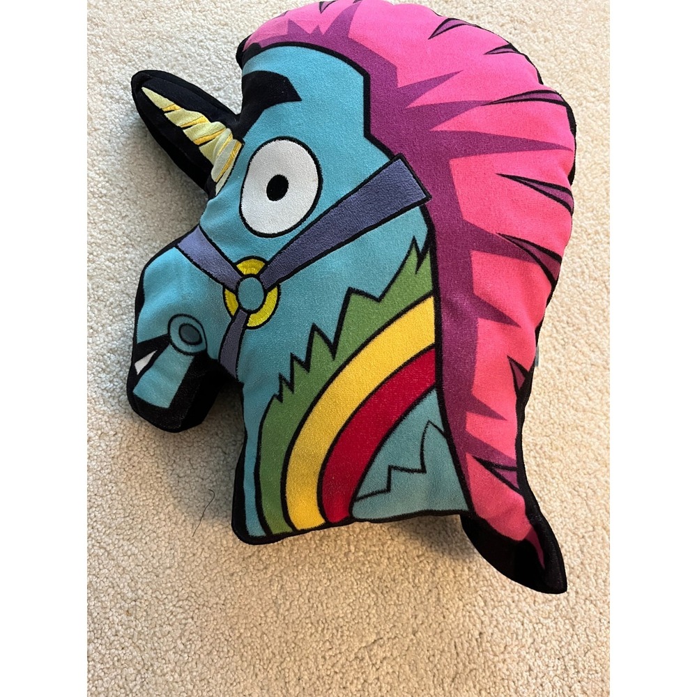 Fortnite Unicorn Plush Pillow - Llama Brite Rainbow Cushion Epic Games 12"